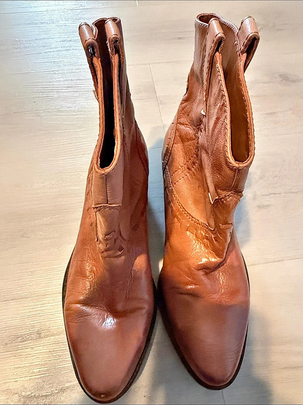 Franco Sarto combat-style ankle boots Leather Ankle Boots in Brown